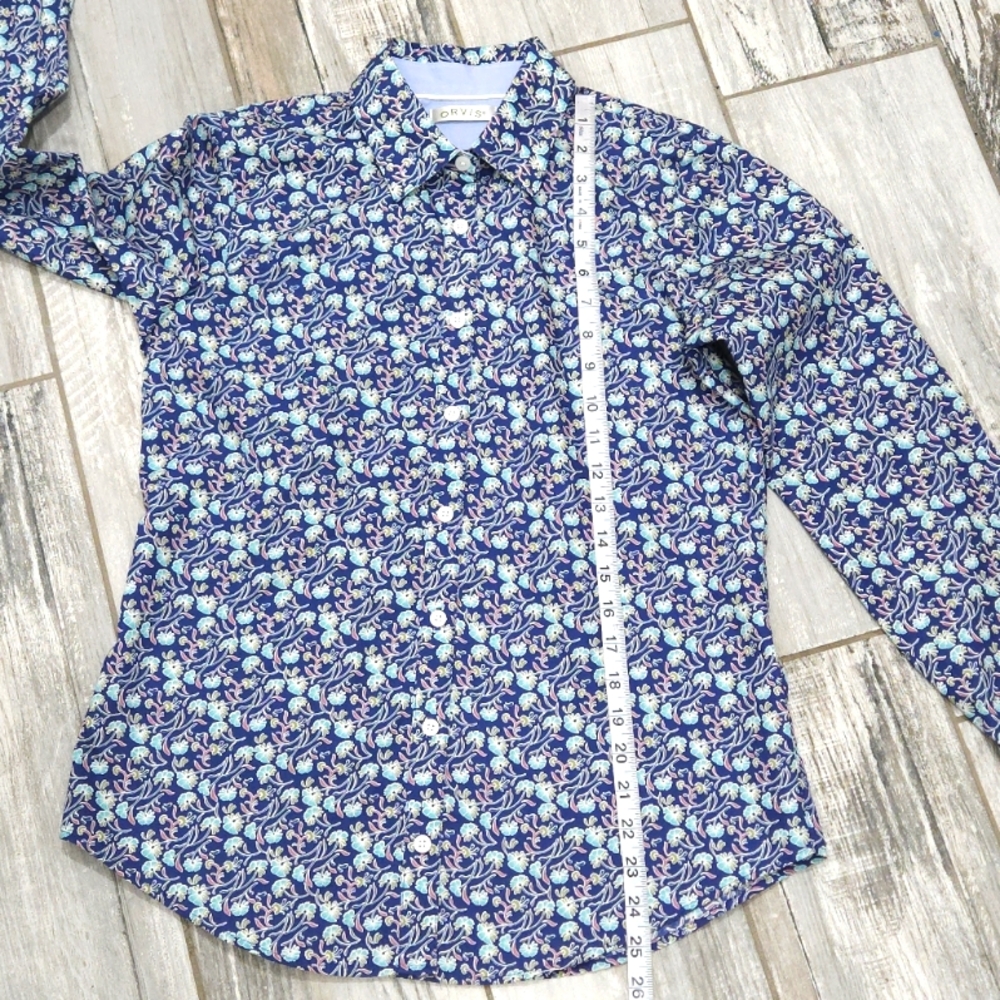 NWOT ORVIS Floral 100% Cotton Fitted Button Closure Shirt - Picture 11 of 11